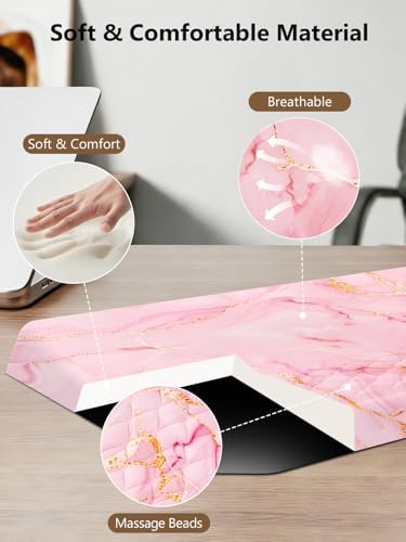 2-in-1 Ergonomic Keyboard Stand with Wrist Rest, Pink Marble - Image 6