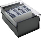 Acrimet 4 x 6 Card File Holder Organizer Box Metal Base Heavy Duty (AZ Index Cards and Divider Included) (Gray Color with Clear Crystal Plastic Lid Cover) - Image 4