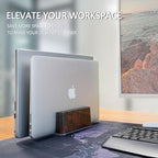 GEVO Vertical Laptop Stand for Desk - Laptop Holder for MacBook and Other Laptops - Wooden Office Desk Accessories - Image 6