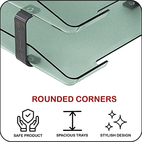 Acrimet Traditional 3 Tier Letter Tray, Front Load Design, A4 Letter Size, Desktop Organizer (Plastic) (Clear Green Color) - Image 7