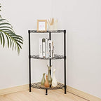 3 Tier Storage Racks Shelving, Heavy Steel Pantry Shelves, Adjustable Wire Shelving Rack Corner, Suitable for Garage, Kitchens, Offices, 13.8" W x 13.8" D x 32" H, Black - Image 5