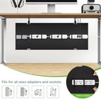 KEEGH Under Desk Cable Management Tray, 40 inch No Drill Cord Organizer - Image 3