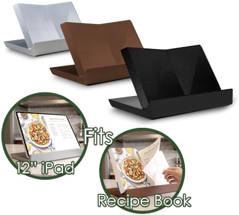 PLA Open Bookrest: Lightweight Kitchen Recipe Holder, Card Display, Classroom Decor, Bible Stand, Reading Easel, Made in USA, Book Stands for Display. (Silver) - Image 6