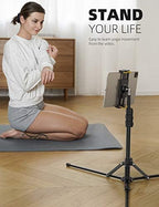 Lamicall Tablet Floor Tripod Stand - 64.9" Tablet Holder Mount with Adjustable Height for Watching, Bluetooth Remote, for 4.7-13" iPad Pro 12.9 11 10.5 Mini, Air, iPhone, Galaxy Tabs (Pack of 2) - Image 4