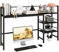 HavenlyYouth Desk Shelf, 45.4 Inch Wood Desk Organizer Shelf for Computer Monitor, Desk Hutch Storage, Desktop Shelf for Top of Desk, 3 Tier Desktop Bookshelf for Home Office Dorm, Black by HAVENLYYOUTH