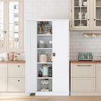 Fesbos Metal Storage Cabinet-71” Tall Steel File Cabinets with Lockable Doors and Adjustable Shelves-White Steel Storage Cabinet for Home,Kitchen, School, Office, Garage - Image 2