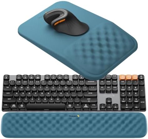 ProtoArc KMP50 Ergonomic Mouse Pad with Wrist Rest, Lycra Surface, Blue by ProtoArc