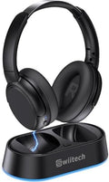 Swiitech Wireless TV Headphones with Charging Dock, 45H Playtime, Black by Swiitech