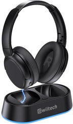 Swiitech Wireless TV Headphones with Charging Dock, 45H Playtime, Black by Swiitech