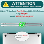 DONGKE Case for MacBook Pro 13 Inch (2026-2020 Models A2338 M2 M1/A2251/A2289), Green Stripes Hard Shell Case with Keyboard Protector, Compatible with Retina Display and Touch Bar - Image 2