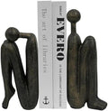 Thinker Decorative Bookends for Shelves, 1 Pair Heavy-Duty Book Ends Holder, Resin Book Stopper for Office Home Living Room Decor by YLSMILE