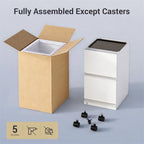 DEVAISE 2 Drawer File Cabinet with Lock, Fully Assembled Except Casters - Image 5