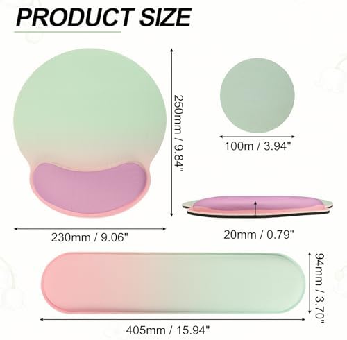 PATIKIL Ergonomic Wrist Rest Set, Memory Foam Mouse Pad and Keyboard Wrist Rest Support Hand Waterproof Cup Pad Non-Slip for Office Computer Gaming Home Desk Accessory, Coconut - Image 2