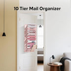 10-Tier Wall File Organizer and Hanging File Organizer, Pink - Image 5