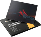 Glass Gaming Mouse Pad, 5.0 Nano Etched Surface, Custom PU Non Slip Base, Esports Level Speed & Precision, Tempered Glass, Waterproof & Durable, 490mm*420mm Large Size for FPS Gaming (Snow Mountains) by Unknown