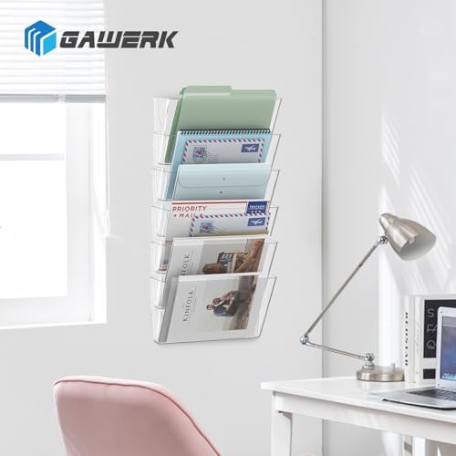 Gawerk Single Pocke Wall Mount File Holder Organizer (Clear, 8 Pack) - Image 7