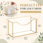 Lewtemi 2 Pack Gold Glass Business Card Holder, 6.5 x 2.6'', Open-front - Image 3