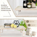 MAONAME Wood Display Risers Distressed, Wash White Wooden Pedestal Stand - Image 5