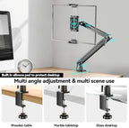 Portable Monitor Stand Desk Holder- Large Clamp support up to 6.5 12.9 14.6 15.6 18.5 inch 360° Rotating Base Swivel Tall Desk Arm Mount for iPad Pro/Mini/Air/Surface Strong Bearing Weight over 5.5lbs - Image 2