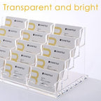 SANRUI Acrylic Business Card Holder, Clear Desk Card Display Stand,15 Slots - Image 7