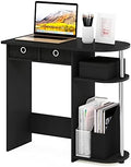 Furinno Go Green Desk, 31.5" Wide Gaming Desk with 2 Side Shelves and Storage Bins, Computer Desk, Office Desk for Home Office, Study Room, Dorm, Bedroom, Americano by Furinno-FitsYourSpaceFitsYourBudget