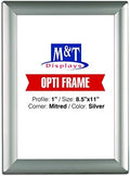 DisplaysMarket 8.5x11 Snap Frame for Wall Mount, Opti Frame, 1 inch Profile- Silver, 1 by MTDisplays