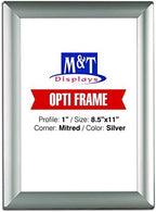 DisplaysMarket 8.5x11 Snap Frame for Wall Mount, Opti Frame, 1 inch Profile- Silver, 1 by MTDisplays