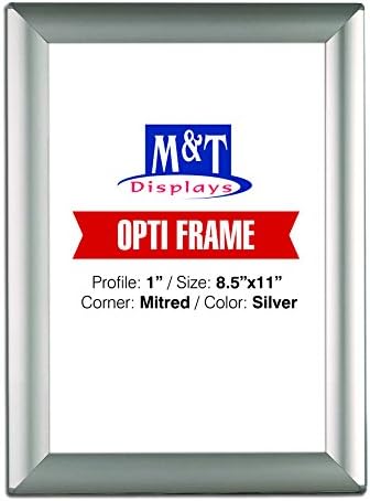 DisplaysMarket 8.5x11 Snap Frame for Wall Mount, Opti Frame, 1 inch Profile- Silver, 1 by MTDisplays