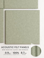 Bumusty 48"x 36" Large Felt Bulletin Board Tiles, Sage - Image 3