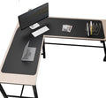 Chihein Leather Desk Mat L Shaped 61” x 72.8” x 23.6” (Black) by Chihein