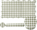 Sabary Gingham Desk Mat Scalloped Sage Green, 31.5 x 15.7 Inch by Sabary