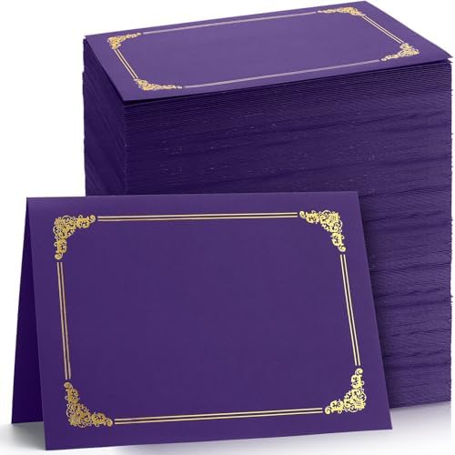 Fainne 120 Pack Certificate Holders Bulk, Diploma Covers, Purple by Fainne