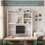 30 Inch Wide Small White Desk Hutch Dorm Top Only 5 Shelves Organizer for College - Image 5