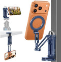 OMOTON TP02-Pro Magnetic Phone Holder, 5-in-1 Tripod Stand with Rear Attachment Plate | Desk, Kitchen, Gym, Vlogging | iPhone 12-17 Series, Blue by OMOTON