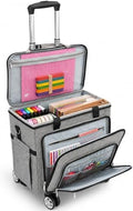 Rolling Teacher Bag With Wheels, Tote Organizer With Detachable Trolley by FINESUN