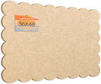 Scalloped Bulletin Board 48x36 inches, Decorative Felt Pin Board for Wall by Lightomorrow