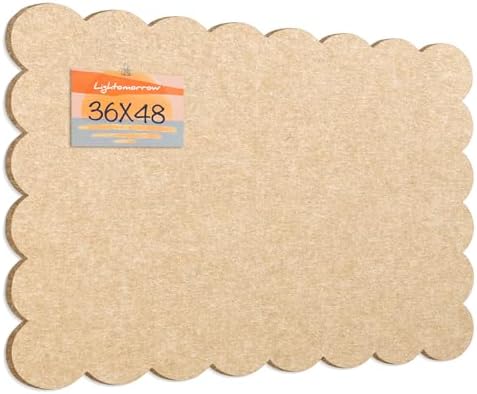 Scalloped Bulletin Board 48x36 inches, Decorative Felt Pin Board for Wall by Lightomorrow
