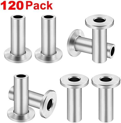 CKE 120 Pack T316 Stainless Steel Protector Sleeves for 1/8" Wire Rope Cable Railing, Marine Grade Protective Sleeves Deck Cable Railing Kit for Wood Posts DIY Balustrade, CR01 - Image 4