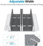 OMOTON 3-Slot Multiple Vertical Laptop Stand, Fits MacBook, Bright Silver - Image 2