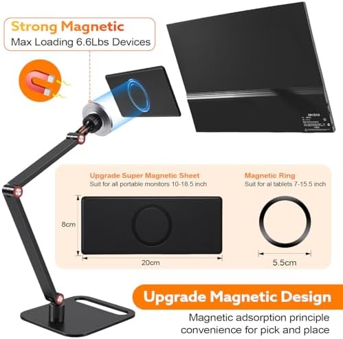 Strong Magnetic Portable Travel Monitor Stand Adjustable Tablet Holder - Image 2