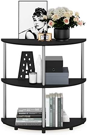 Furinno FRANS Toolless Half Round 3-Tier Entryway Table, Darkwood - Image 5