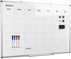 Comix Magnetic Dry Erase Calendar Whiteboard, 36 x 24 Inches Monthly Calendar Dry Erase Board for Wall, Aluminum Frame Planner White Board with Dry Erase Markers, Eraser, Magnets by Comix