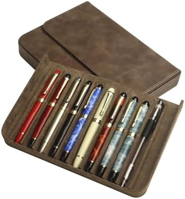PU Leather Fountain Pen Case, 12-Slot Pen Storage Tray(gray) - Image 6