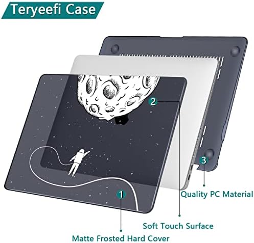 Teryeefi for MacBook Air M2 Case 2022 Release A2681, 3D Printing Laptop Hard Shell Cases with Keyboard Cover & USB 3.0 Adapter & Screen Protector for 2022 MacBook Air 13", Space Astronaut - Image 4