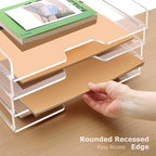 Acrylic Desk Organizer, Stackable Paper Organizer Letter Tray 4-Tier Clear - Image 7