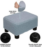 CAROLMADE Small Foot Stool Ottoman Footstool with Legs Under Desk Footrest for Living Room Bedroom and Office, Soft Blue - Image 6