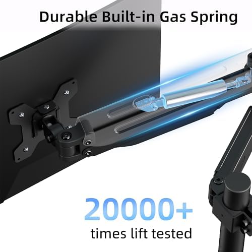 Suptek Dual Monitor Mount Stand-Height Adjustable Gas Spring Monitor Arm Desk Mount for 2 Computer Screens 17 to 34 inches - Each Arm Holds up to 24.25lbs (MD8822) - Image 5