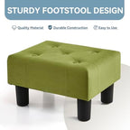 Poofzy Small Foot Stool Ottoman, Velvet Ottoman Foot Rest with Legs, Rectangle Foot Rest for Couch, Footstools and Ottomans Small for Living Room and Entryway (Olive Green) - Image 4
