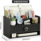 Desk Organizer with Drawer, Countertop Bill Mail Organizer and File Storage - Image 4
