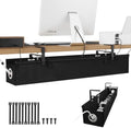 KEEGH Under Desk Cable Management Tray 36", No Drill Cord Organizer, Black by KEEGH